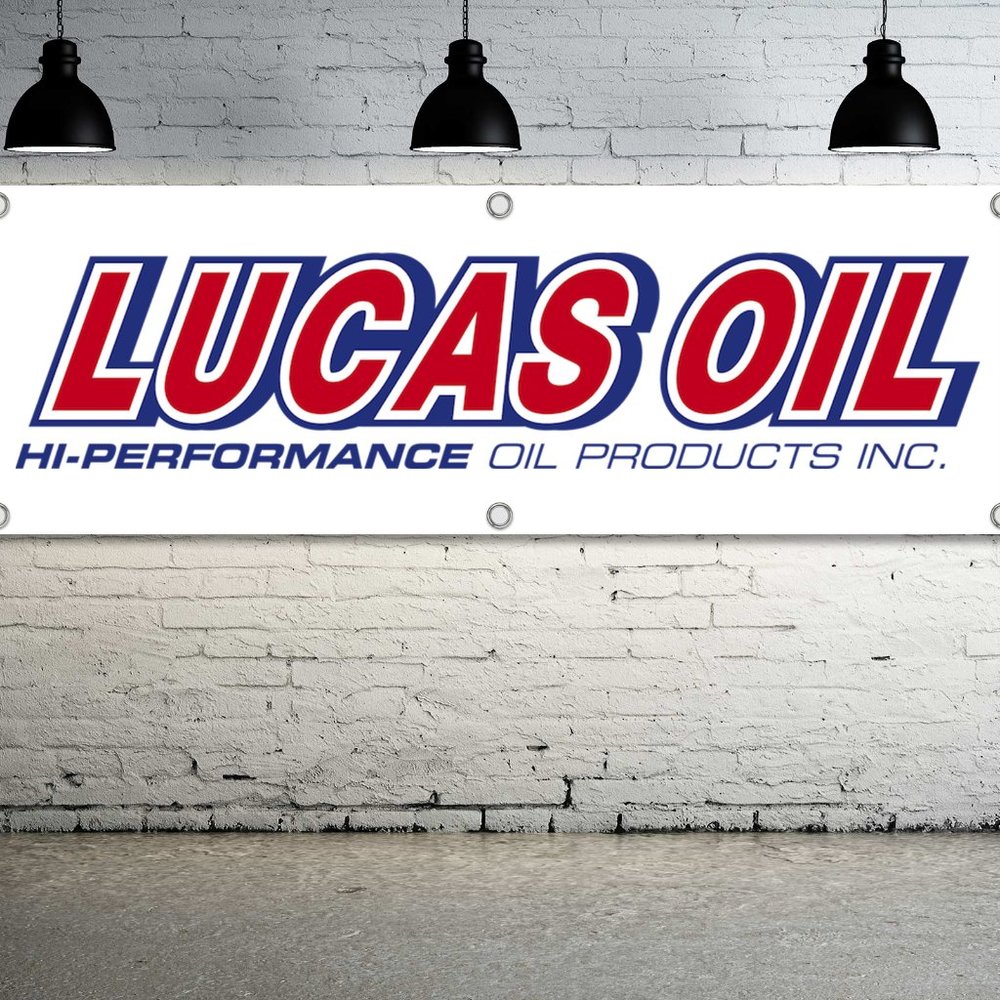 LUCAS OIL Vinyl Banner 1.5x5ft. Sign Performance Motoroil Racing Fans Mechanic